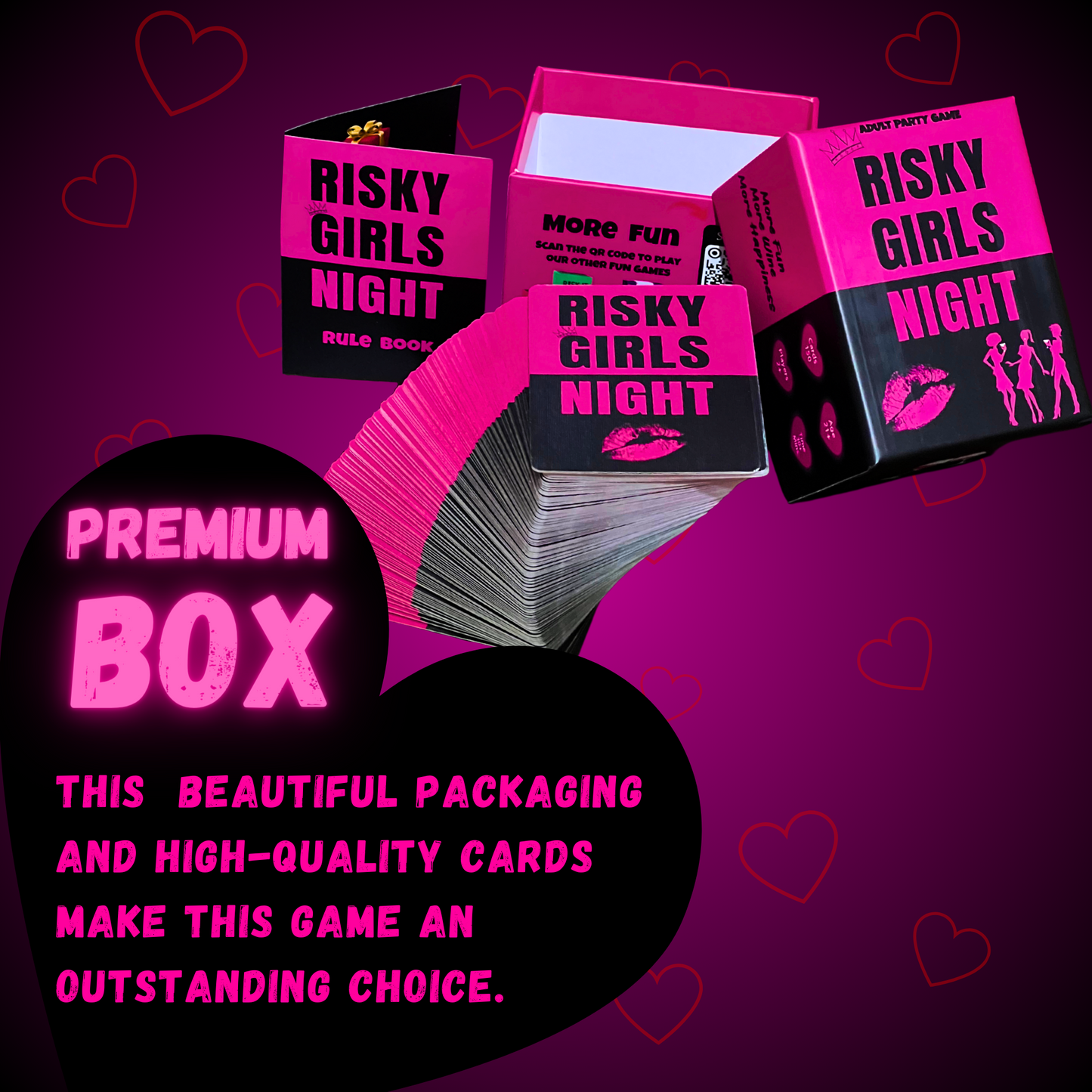 Risky Girls Night - Fun Party Game for Ladies Nights: 150 Spicy Questions and Hilarious Dares, Drinking Games - Bachelorette, Pregame, Birthday Parties Gifts