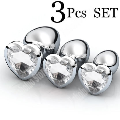 Anal Butt Plug - Set of 3 pcs (stainless Steel)