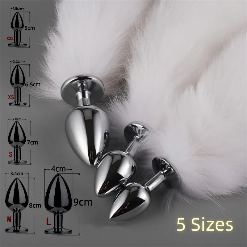 Fox Tail Metal Butt Plug (1-1.8 inch)