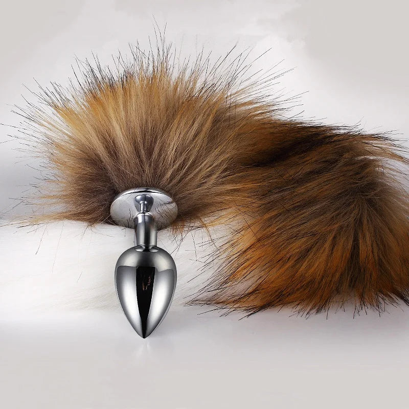 Fox Tail Metal Butt Plug (1-1.8 inch)