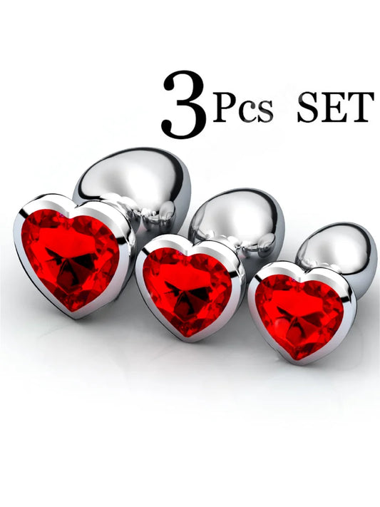 Anal Butt Plug - Set of 3 pcs (stainless Steel)