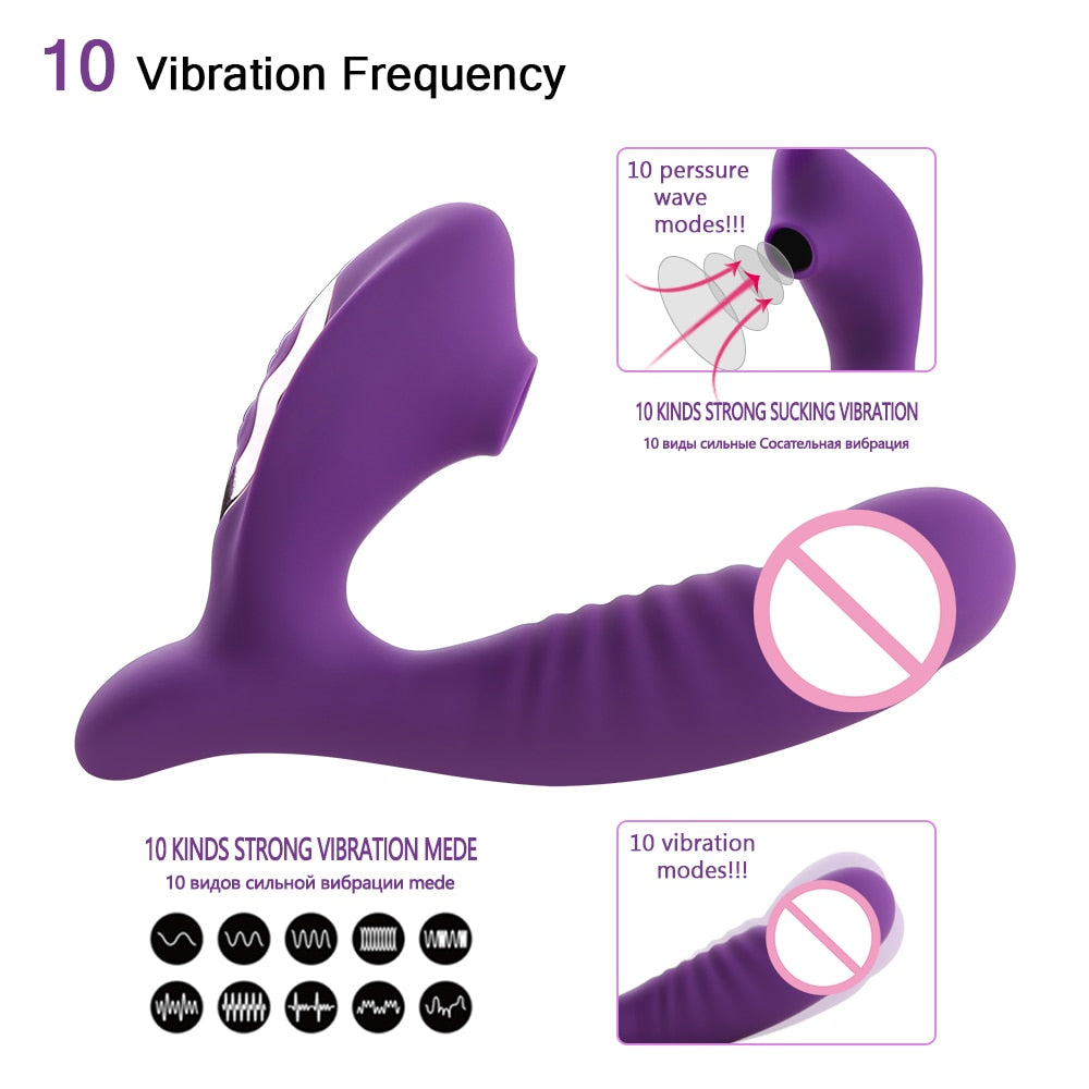 Silicone Sucking Vibrator (10 Speed Vibrating)