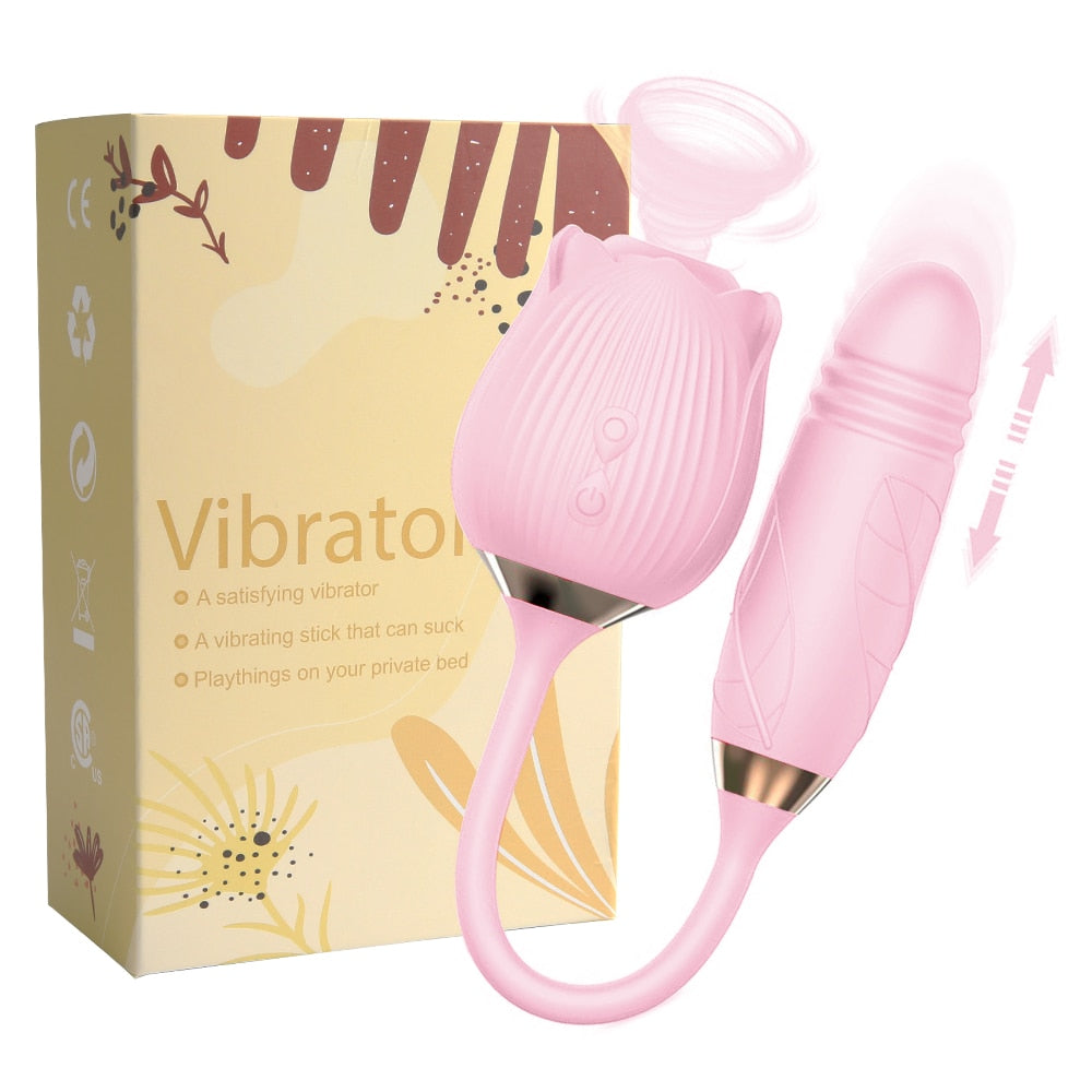 2 in 1 Rose Sucking Vibrator (10-speed modes)