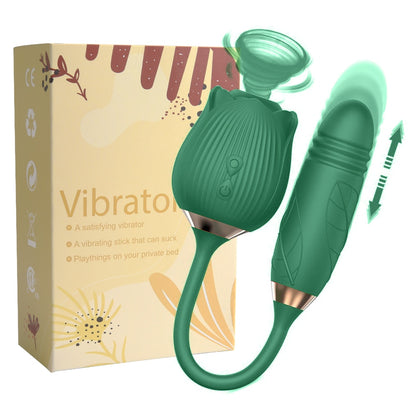 2 in 1 Rose Sucking Vibrator (10-speed modes)