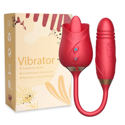 2 in 1 Rose Sucking Vibrator (10-speed modes)